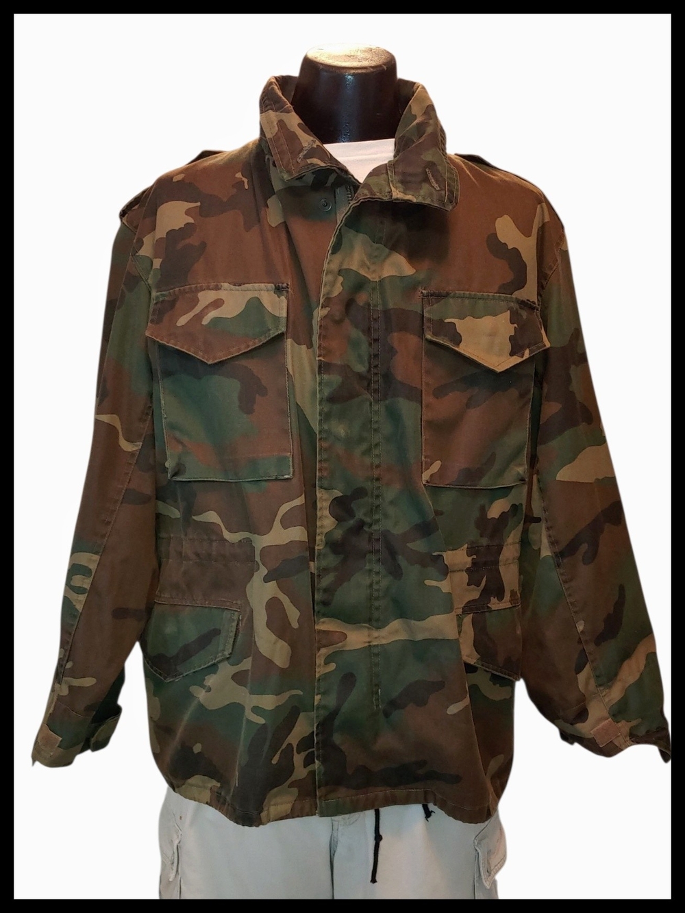 Woodland Camo M-65 Style Field Jacket Size 52